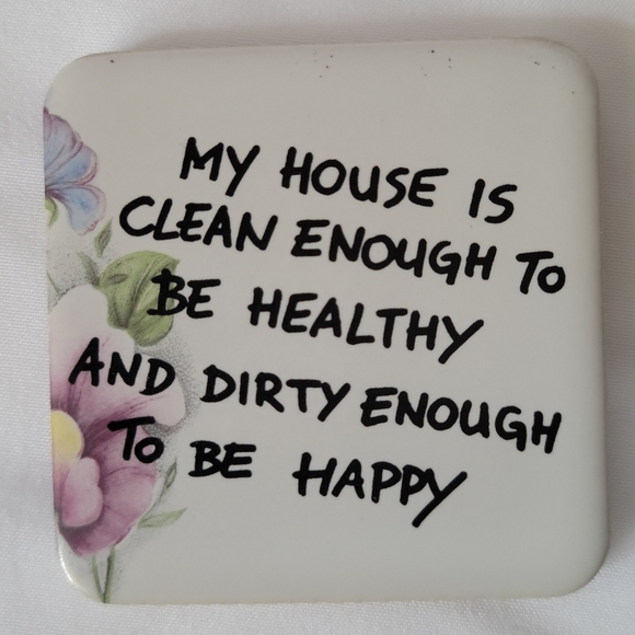 Set of 6 Ceramic Tile Fridge Magnets with Sayings - New - Picture 3 of 8